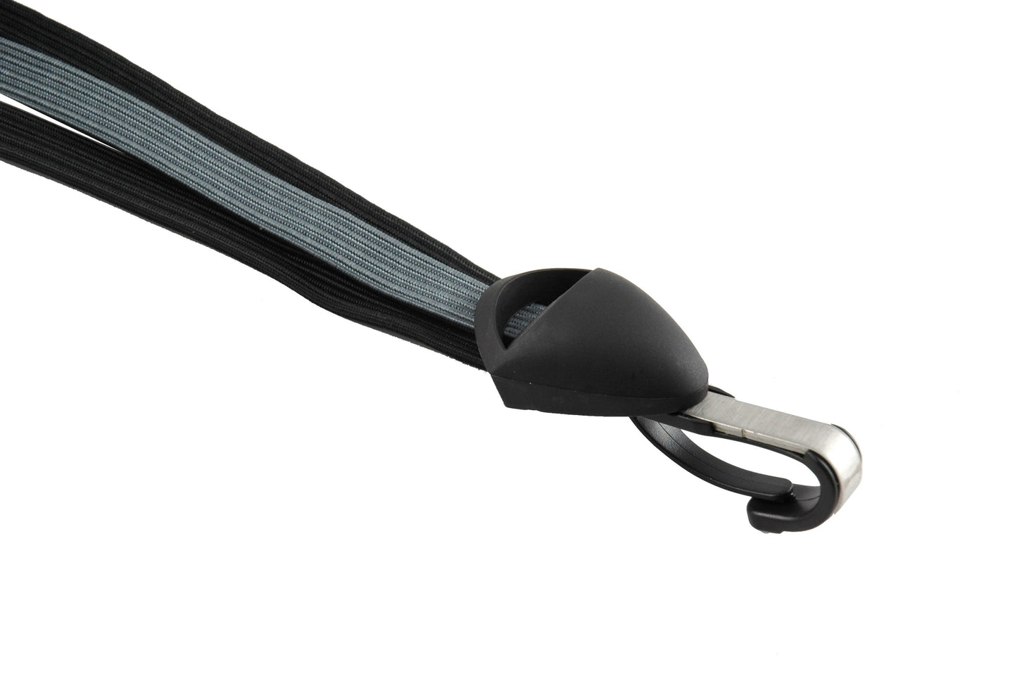 Sangle de transport Cordo crochet trio acier inoxydable noir-argent-noir
