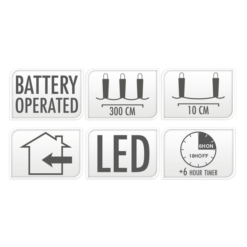 Éclairage LED blanc, 30 lumières