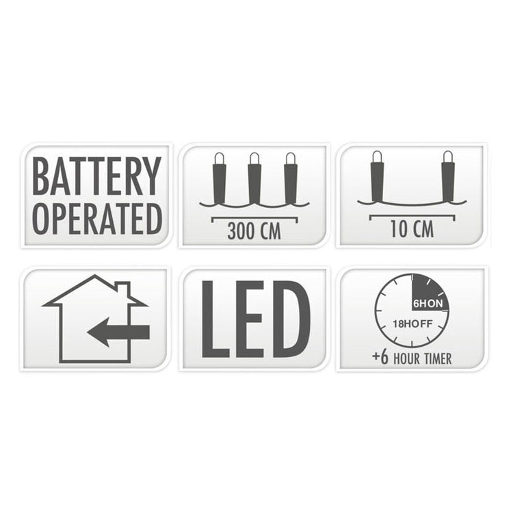 Éclairage LED blanc, 30 lumières