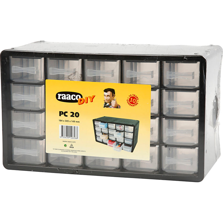 Système de rangement Raaco, taille PC 20, taille 18,4x30,5x14,9 cm, taille du trou 55x37 mm, 1 kit
