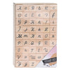 Ensemble de timbres en bois d'alphabet, 54dlg.