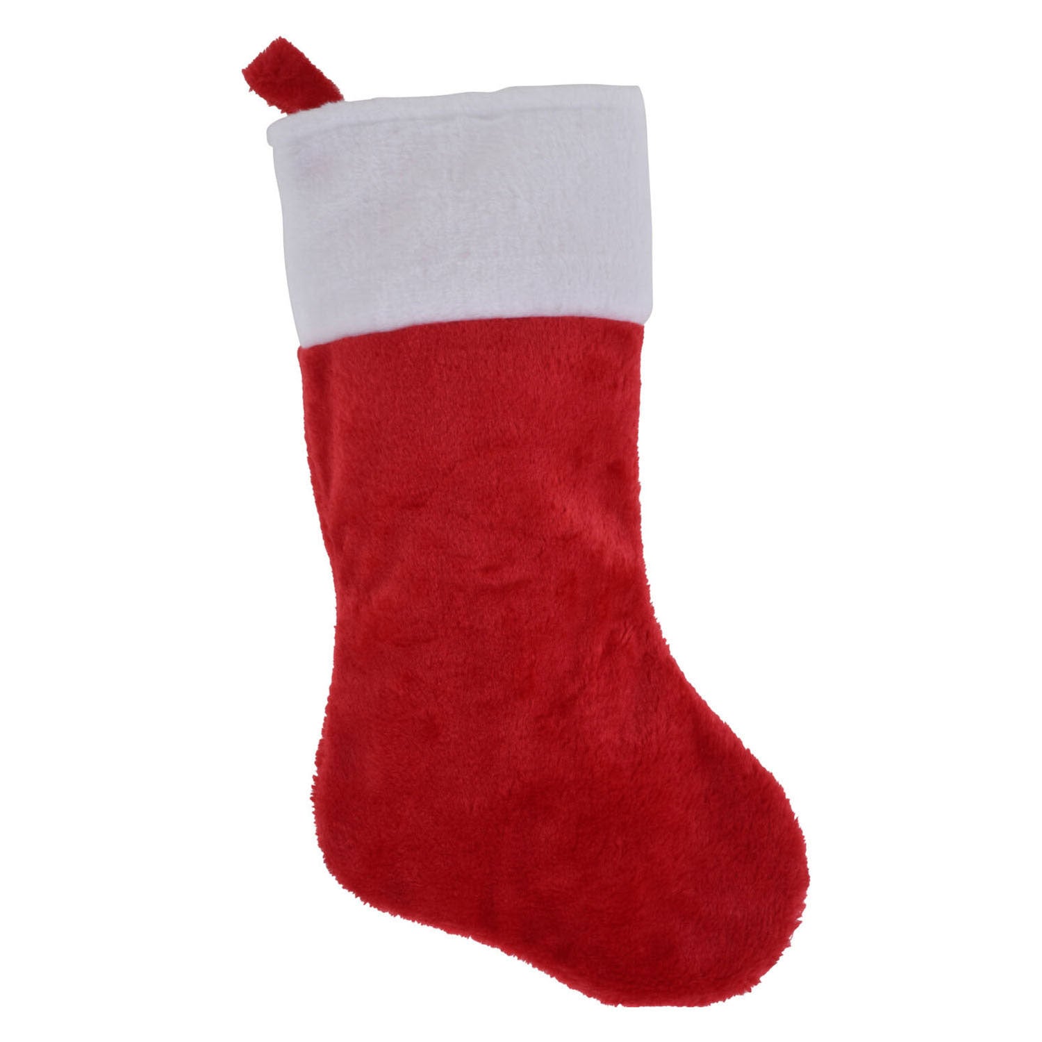 Chaussette de Noël en peluche rouge, 43 cm