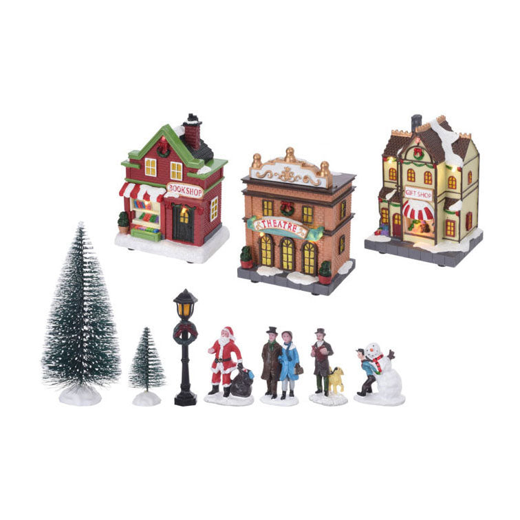 Village de Noël avec set LED, 17dlg.