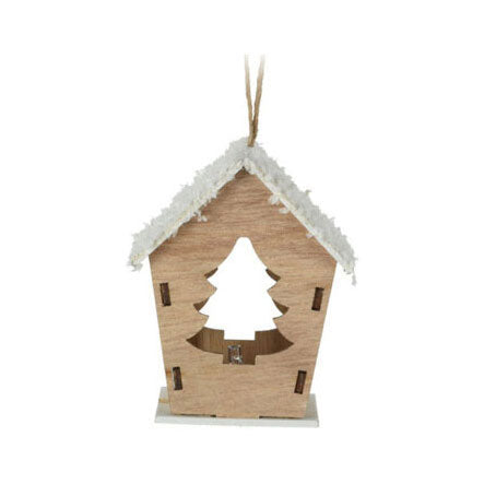 Maison de cintre de Noël en bois avec LED