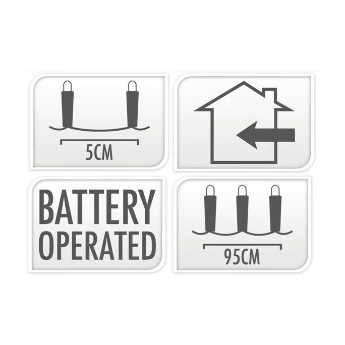 Argent brao 40led blanc chaud, 195 cm
