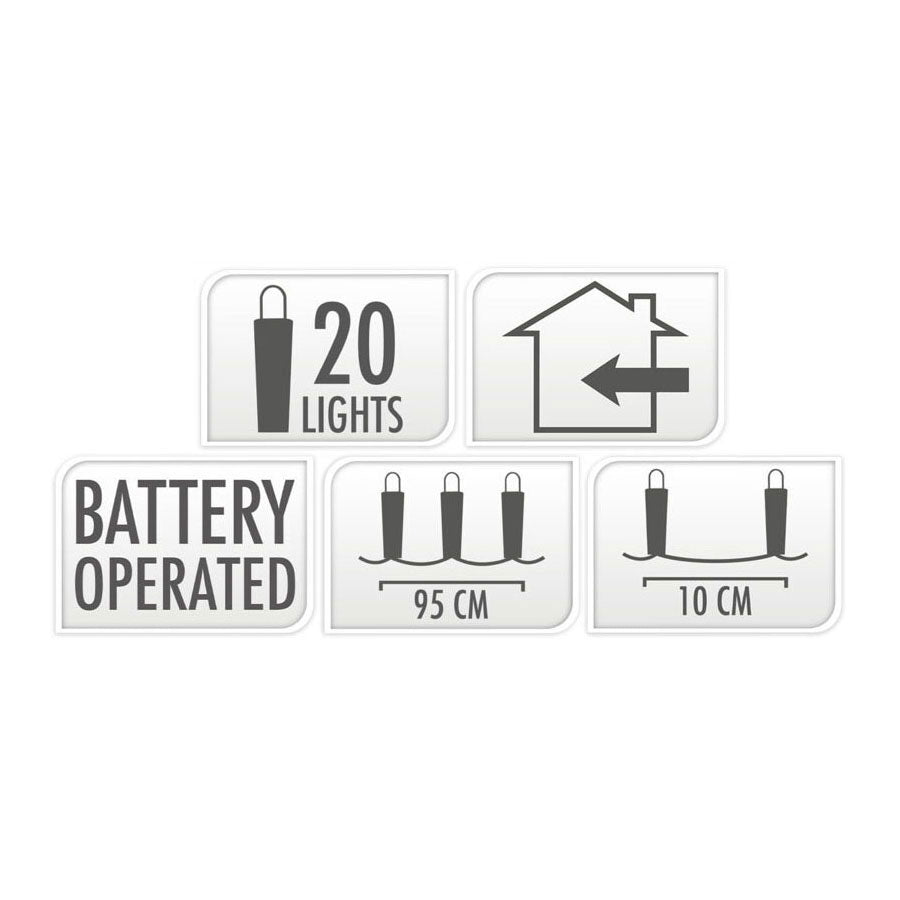 Fil argenté à corde lumineux LED, couleur 95 cm