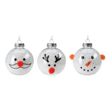 Christmas Bauble Snowman 8cm, ensemble de 12 pièces - afbeelding 3