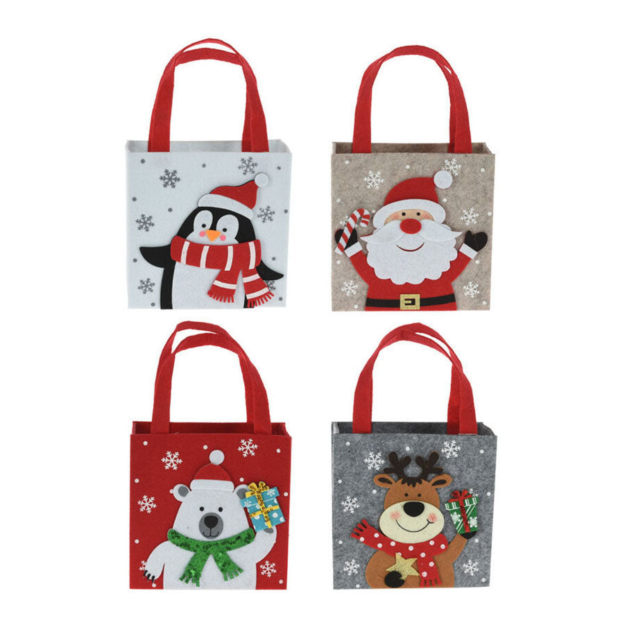 Sac cadeau de Noël en feutre, 18 cm