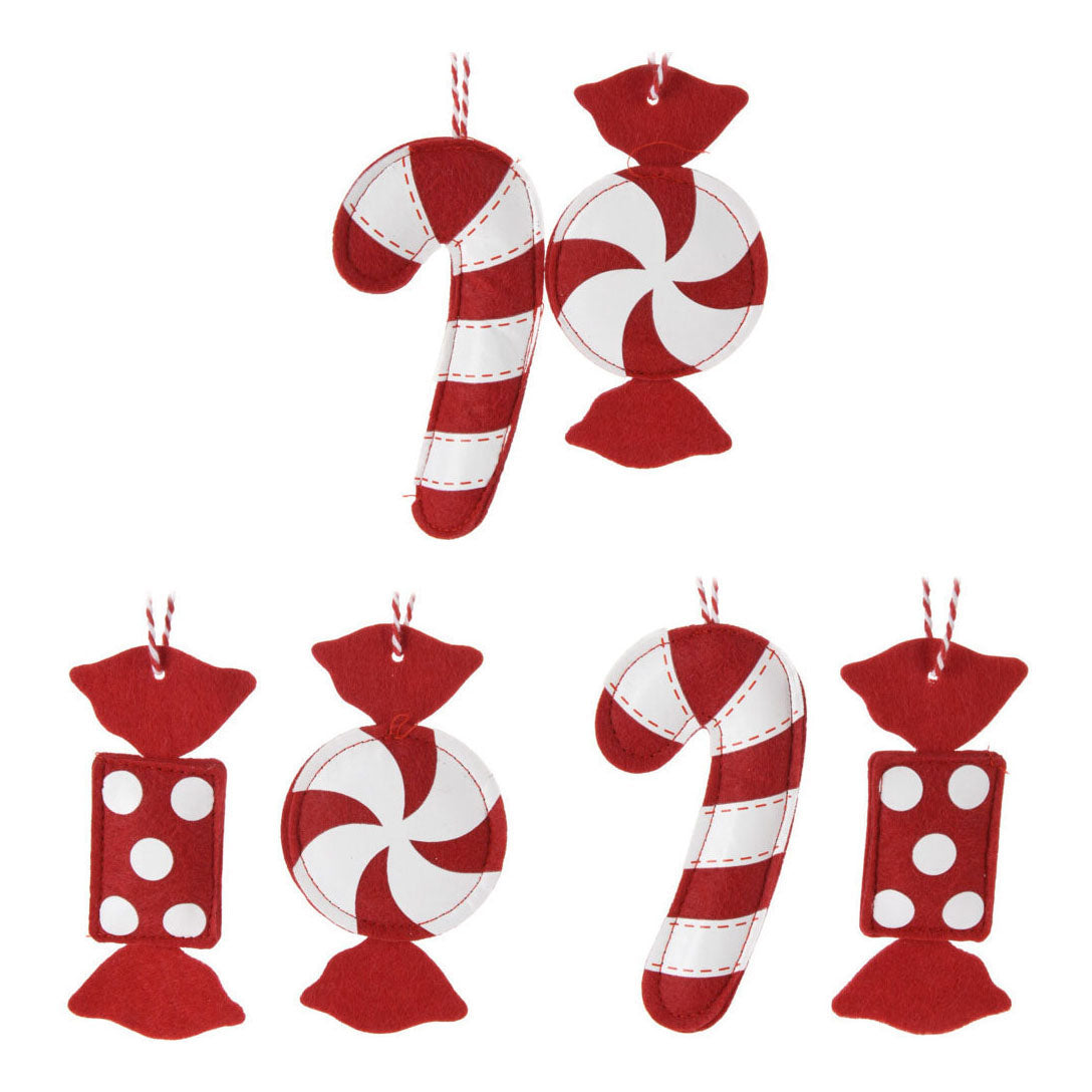 Les cintres de Noël ressentaient des bonbons, ensemble de 12