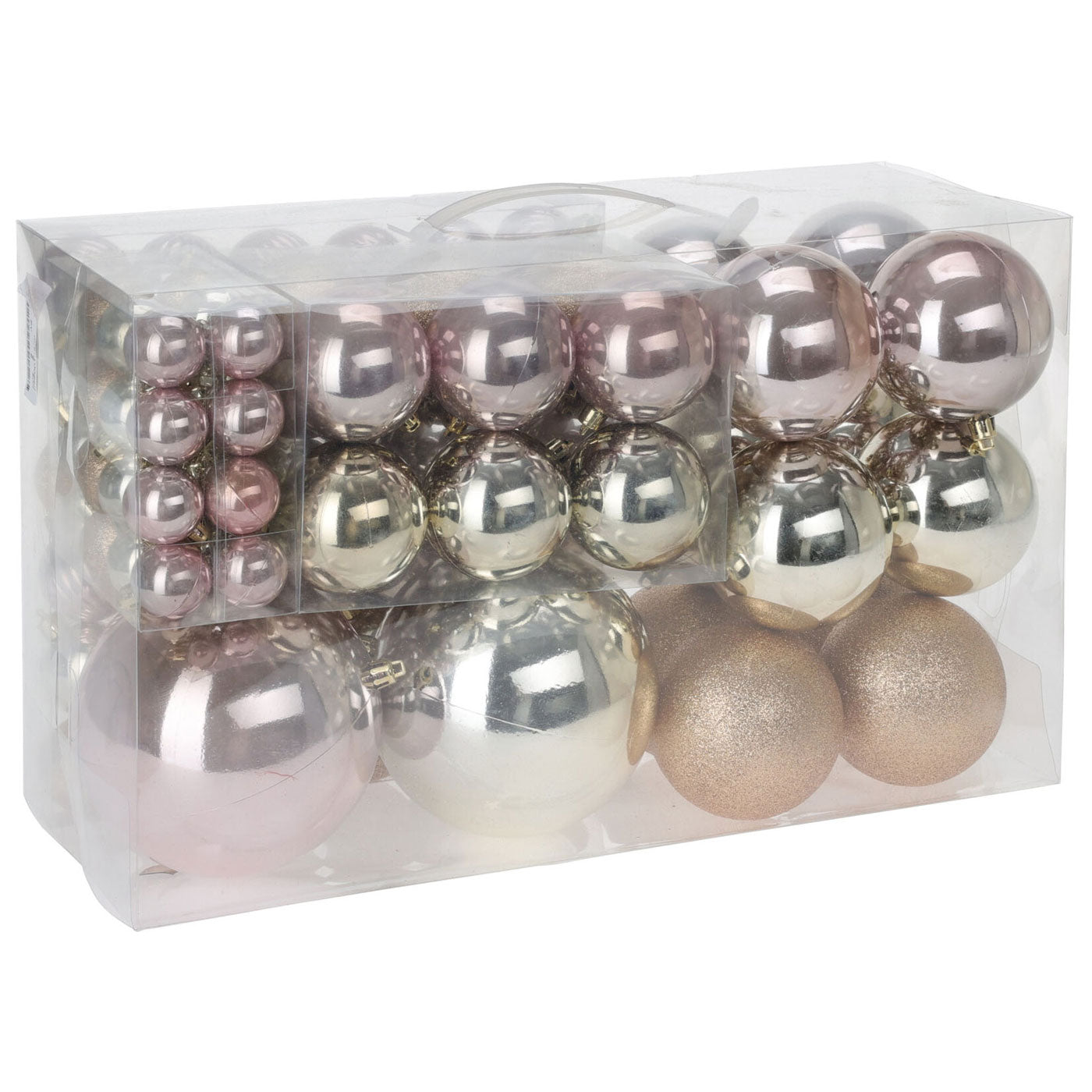 Jolie Set Rosegoud des balles de Noël, 94dlg.