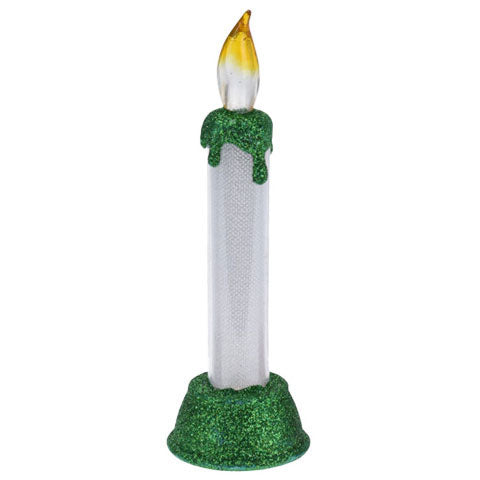 Bougie LED avec paillettes de Noël, 15 cm.