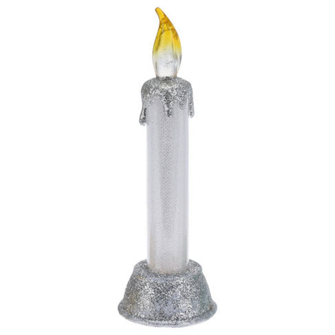 Bougie LED avec paillettes de Noël, 15 cm.