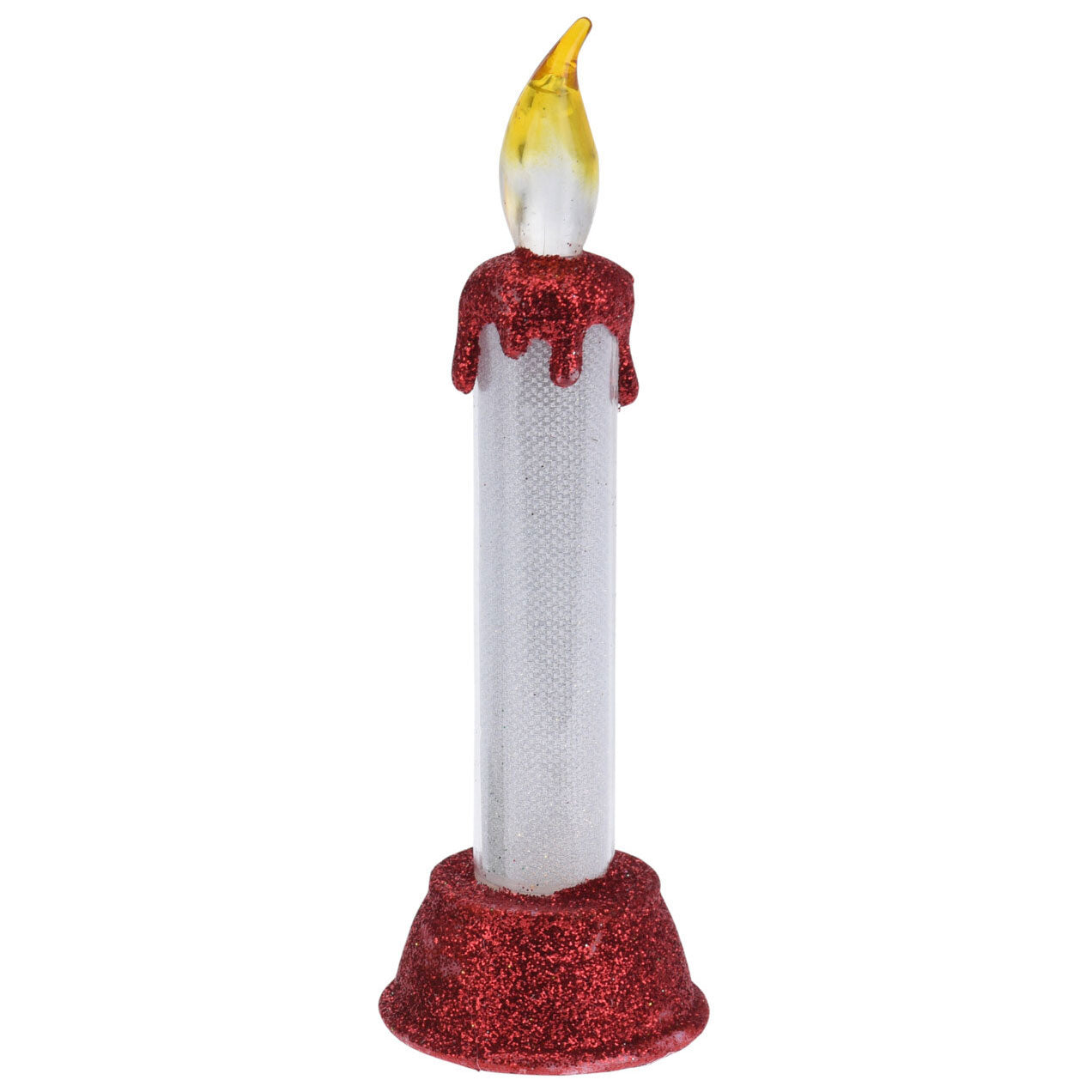 Bougie LED avec paillettes de Noël, 15 cm.