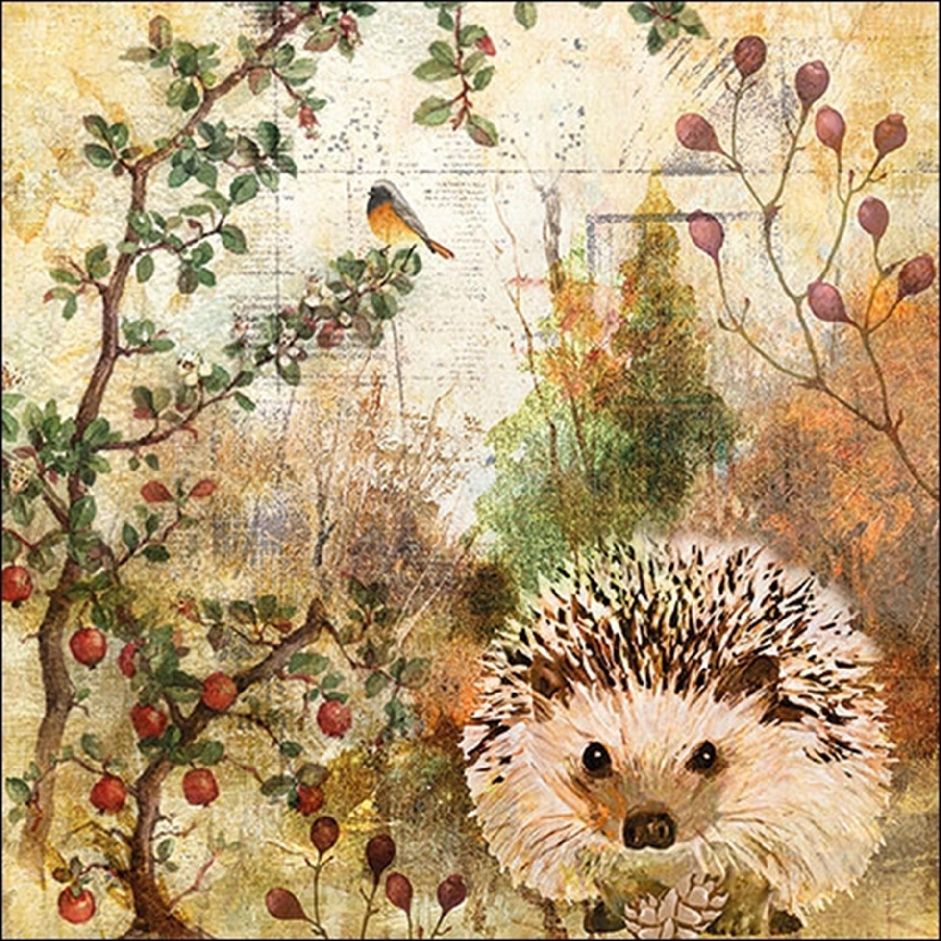 Serviette Ambiente 25cm hérisson d'automne