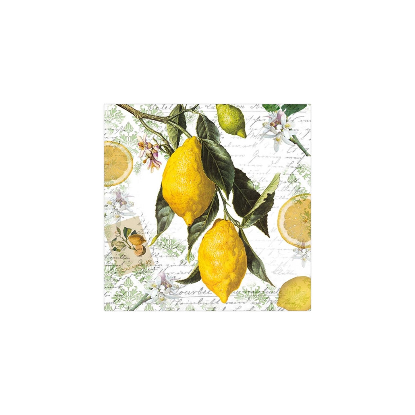 Serviettes Ambiente citron 33cm