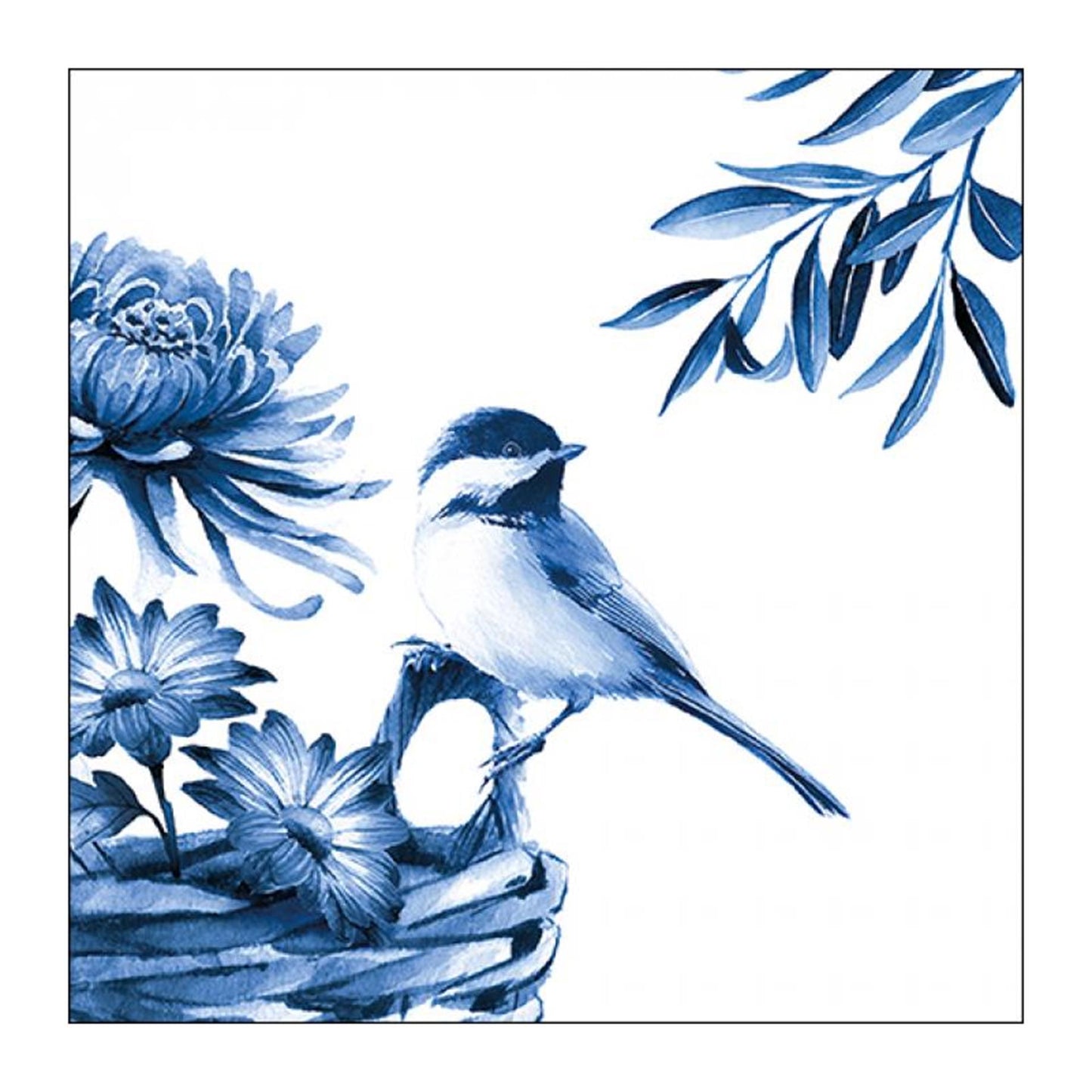 Serviettes Ambiente oiseau bleu 33x33cm