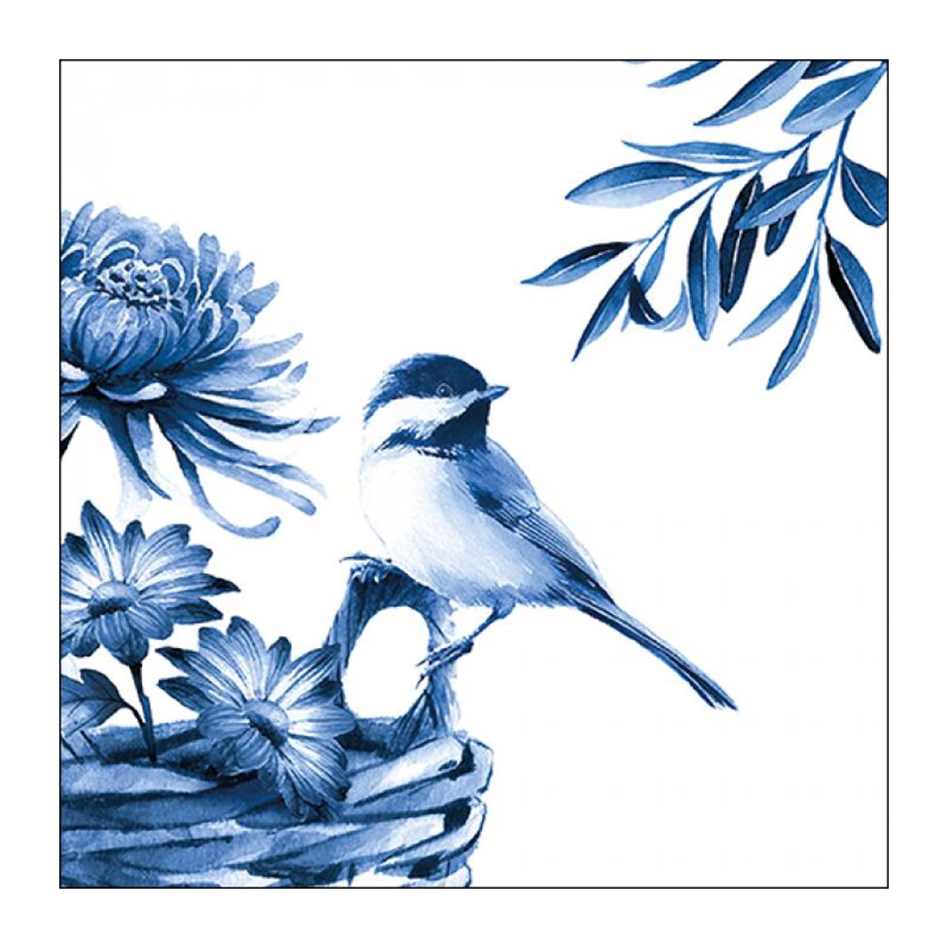 Serviettes Ambiente oiseau bleu 33x33cm
