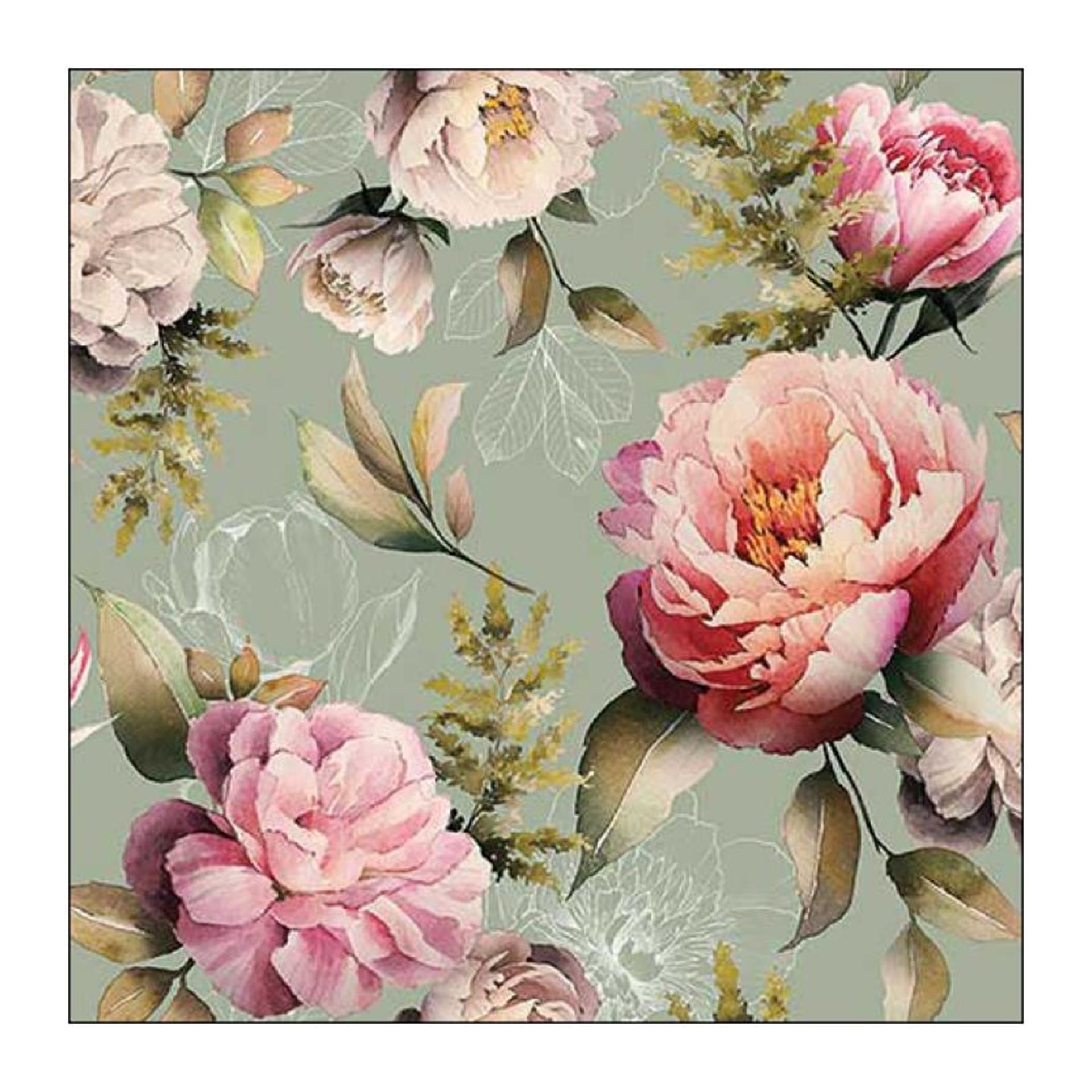 Serviette Ambiente 25x25cm pivoines