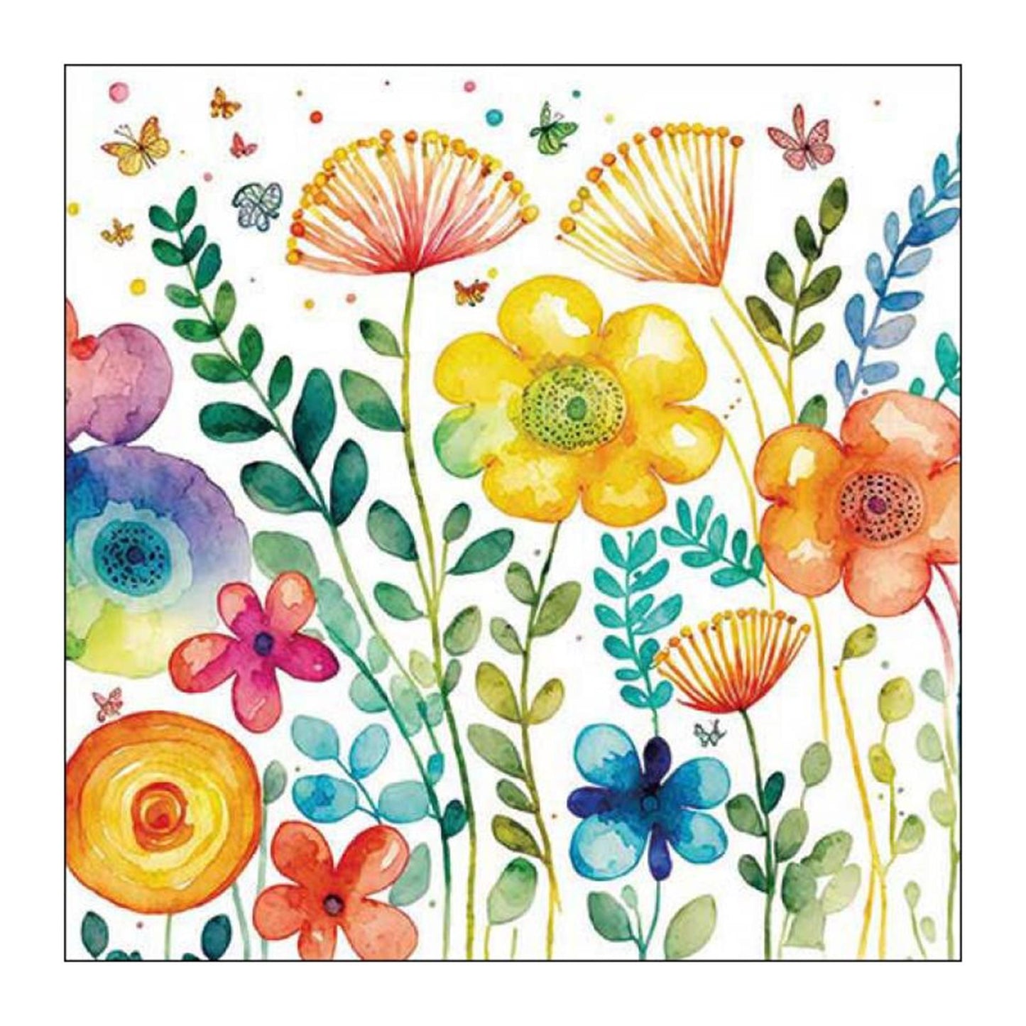Serviette Ambiente 25 blanc printanier vibrant