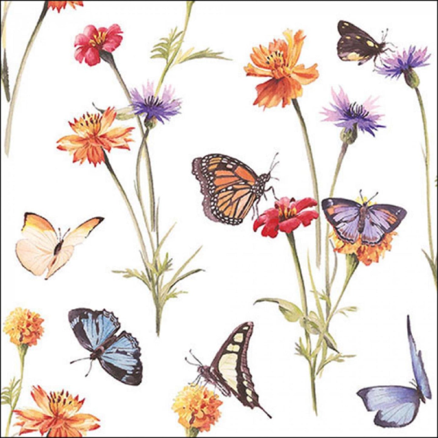 Serviettes Ambiente jardin de papillons 33cm