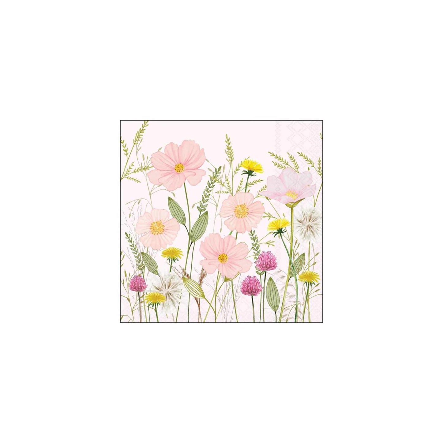 Serviettes Ambiente 33cm fleurs pastel rose