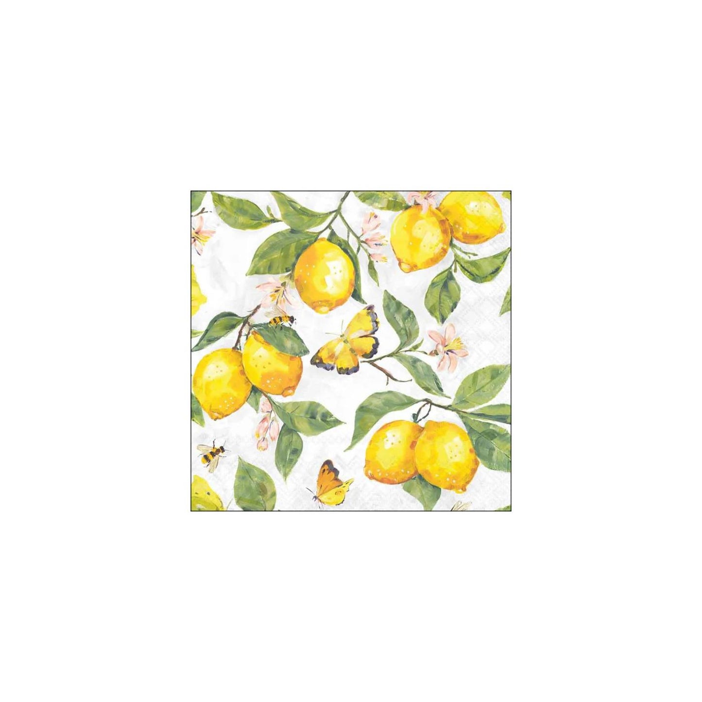 Serviettes Ambiente 33cm citrons frais blanc FSC mix