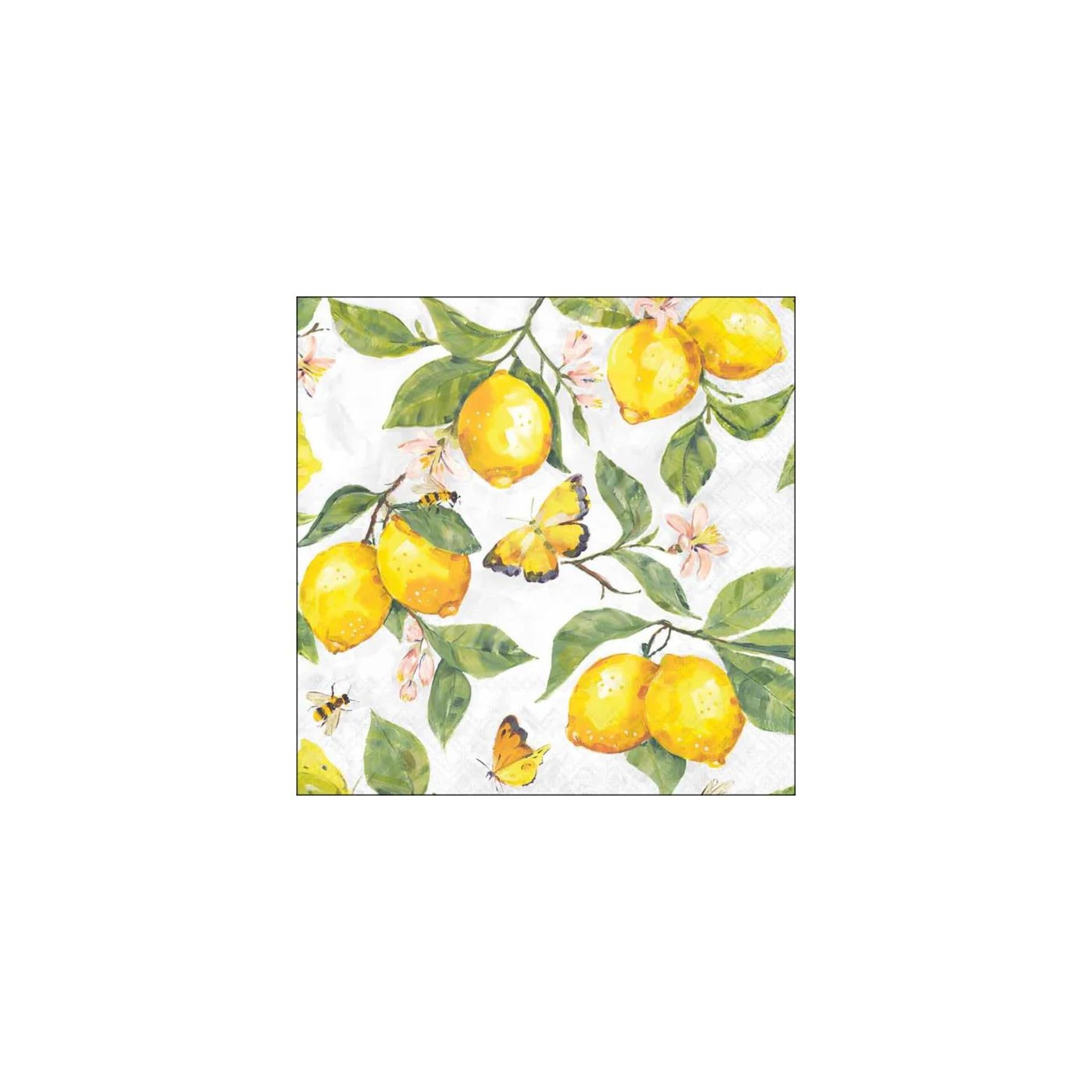 Serviettes Ambiente 33cm citrons frais blanc FSC mix