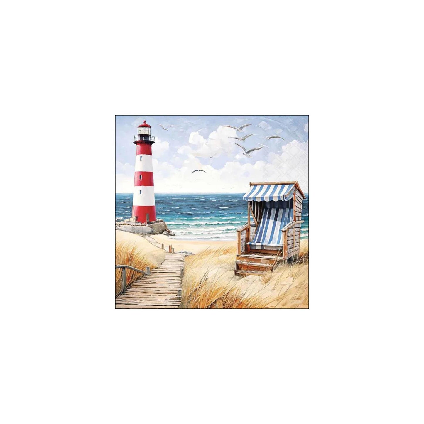Serviettes Ambiente 33cm promenade sur la plage