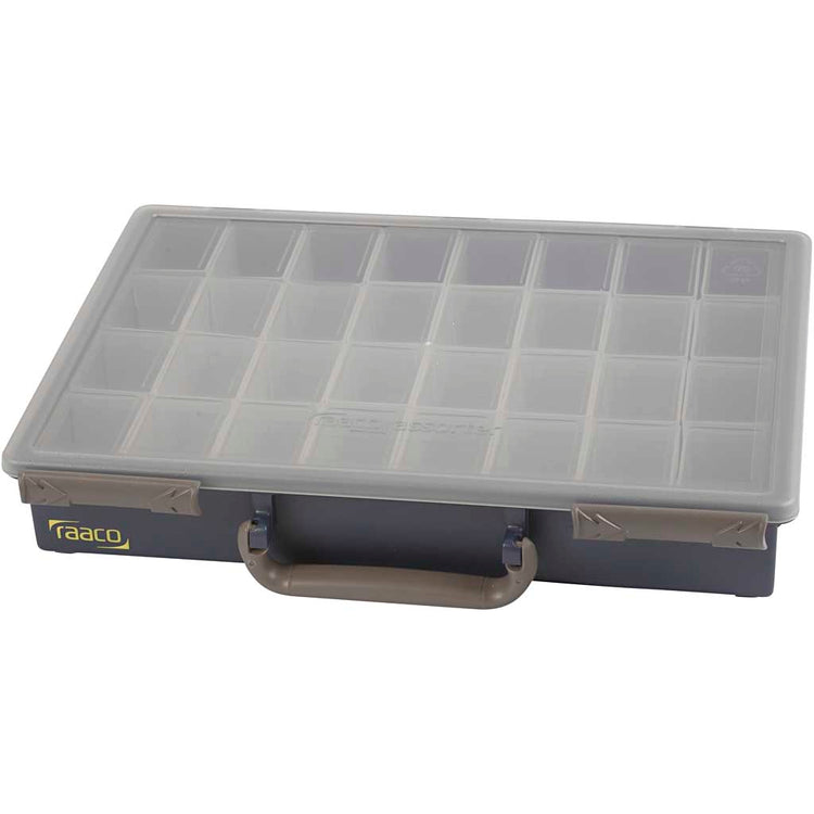 Boîte de rangement Raaco, 32 compartiments séparés, h : 5,7 cm, dimensions 33,8x26,1 cm, 1 pièce