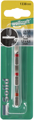 Mors Wolfcraft solides | emplacement 0,8x5,5, 1,0x5,5, 1,2x6,5 | 3 pièces - 1338000