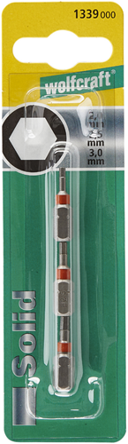 Mors Wolfcraft solides | douille hexagonale 2.0, 2.5, 3.0 | 3 pièces - 1339000