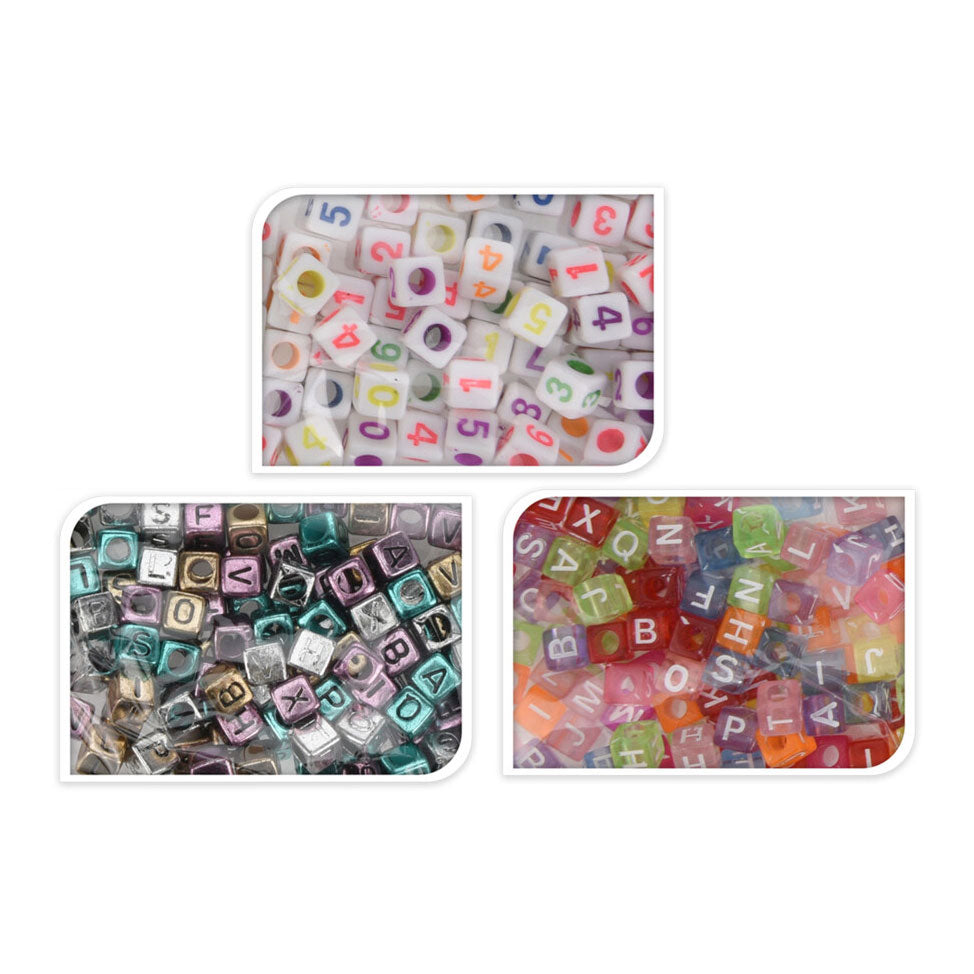 Ensemble de perles de lettres métalliques, 15 grammes par sac