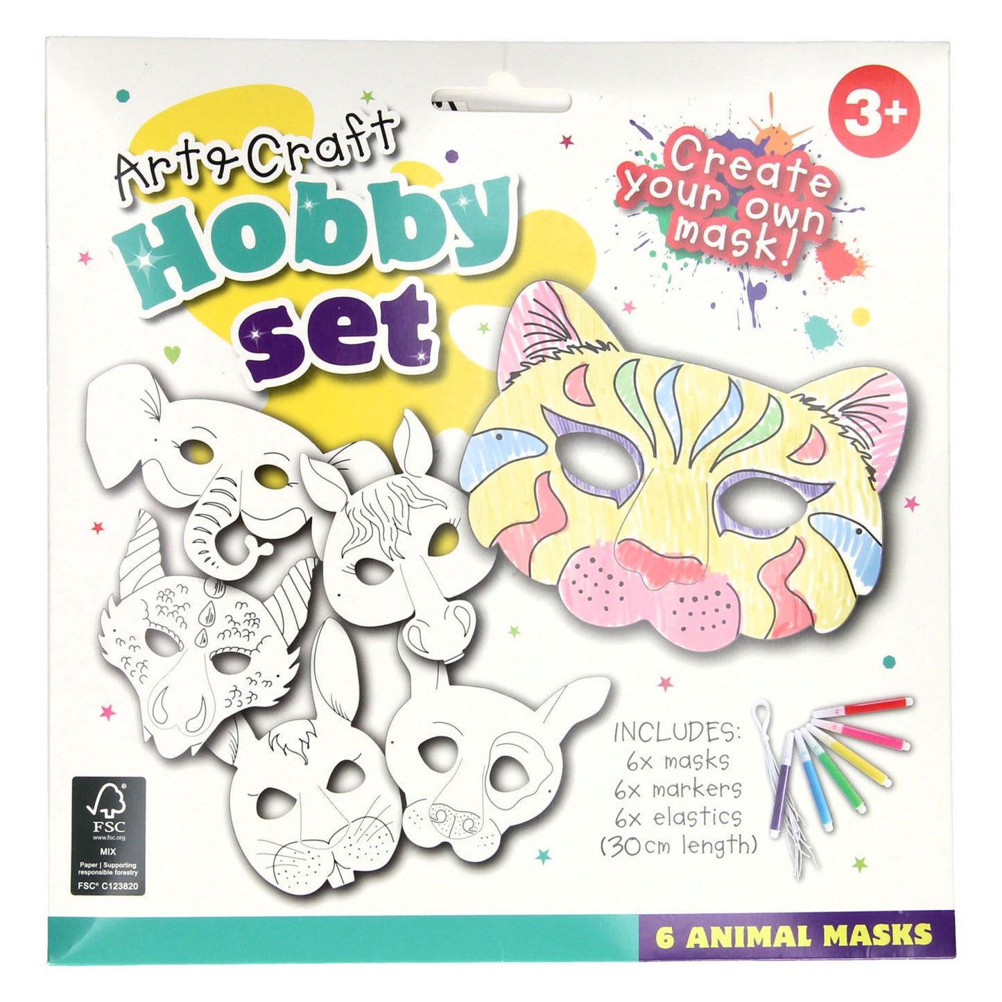Les couleurs des masques d'animaux avec des marqueurs, 6e.