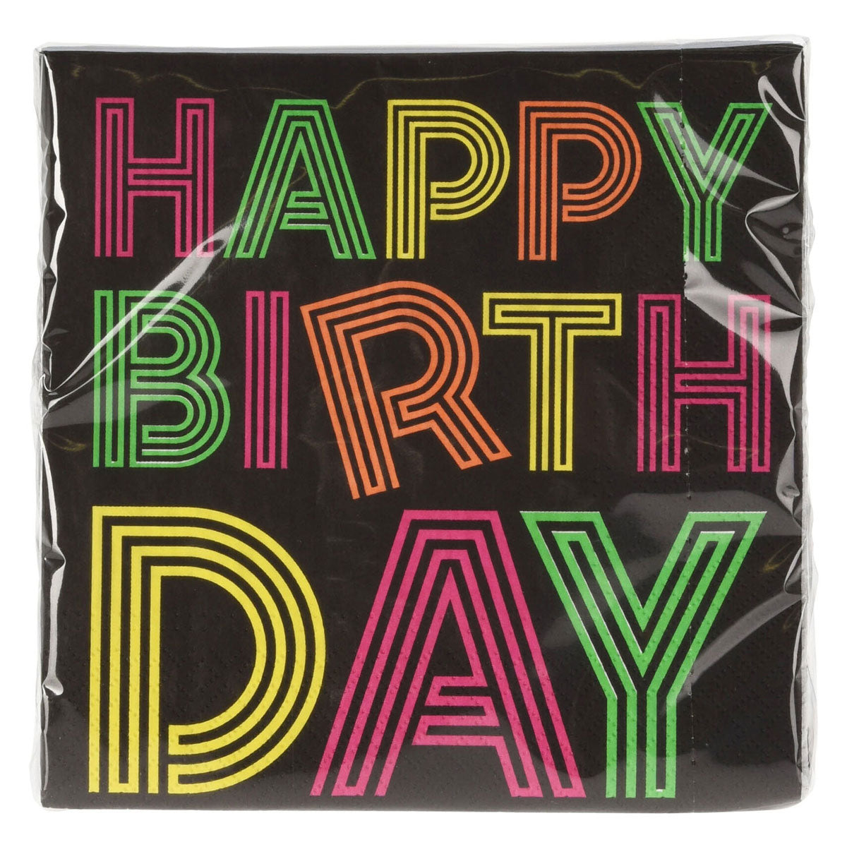 Napkins Joyeux anniversaire Neon, 16e.