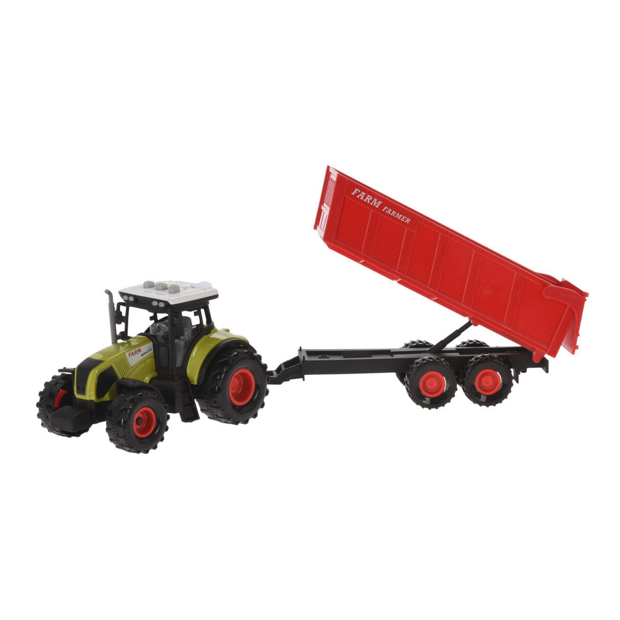 Faneuse tracteur avec deux remorques