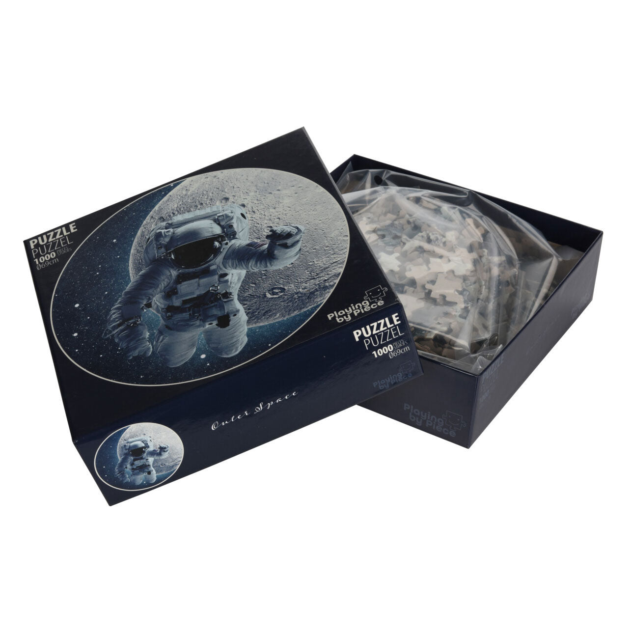 Astronaute et lune de puzzle de ligne, 1000st.