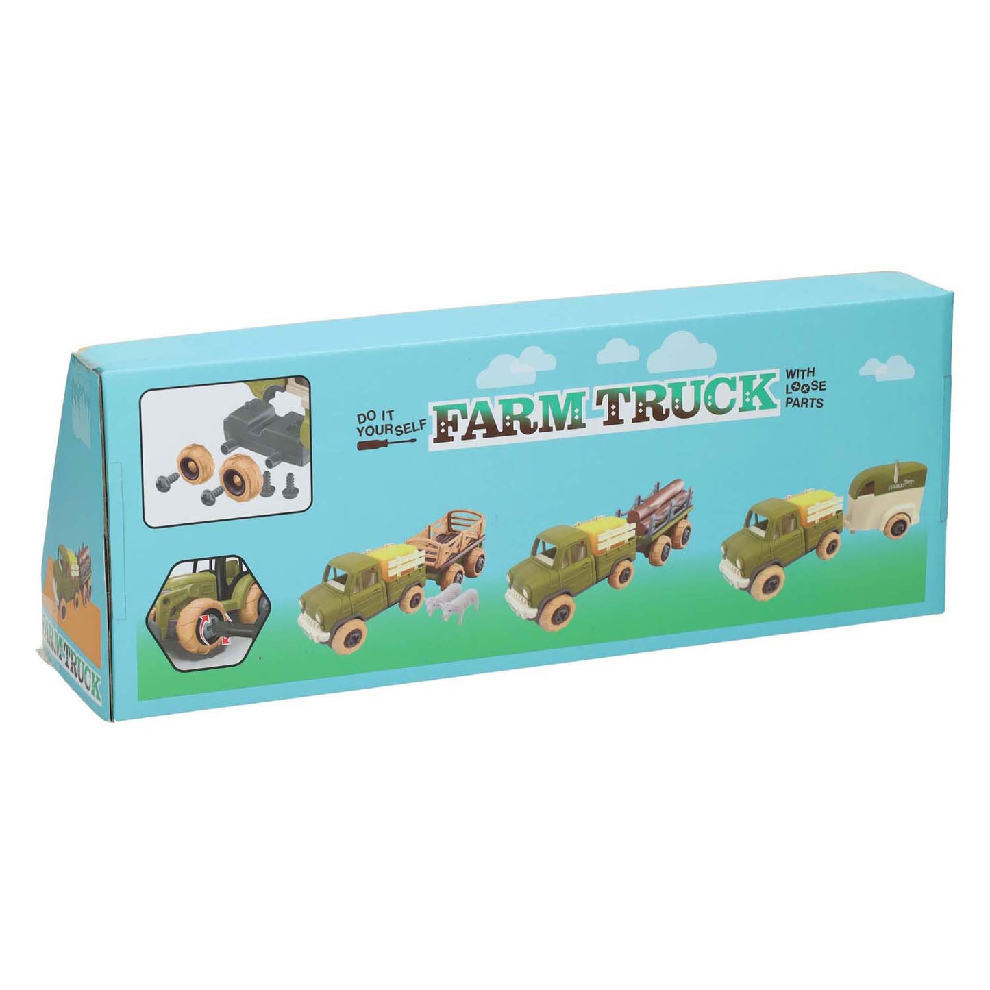 Tracteur avec remorque chariot marron