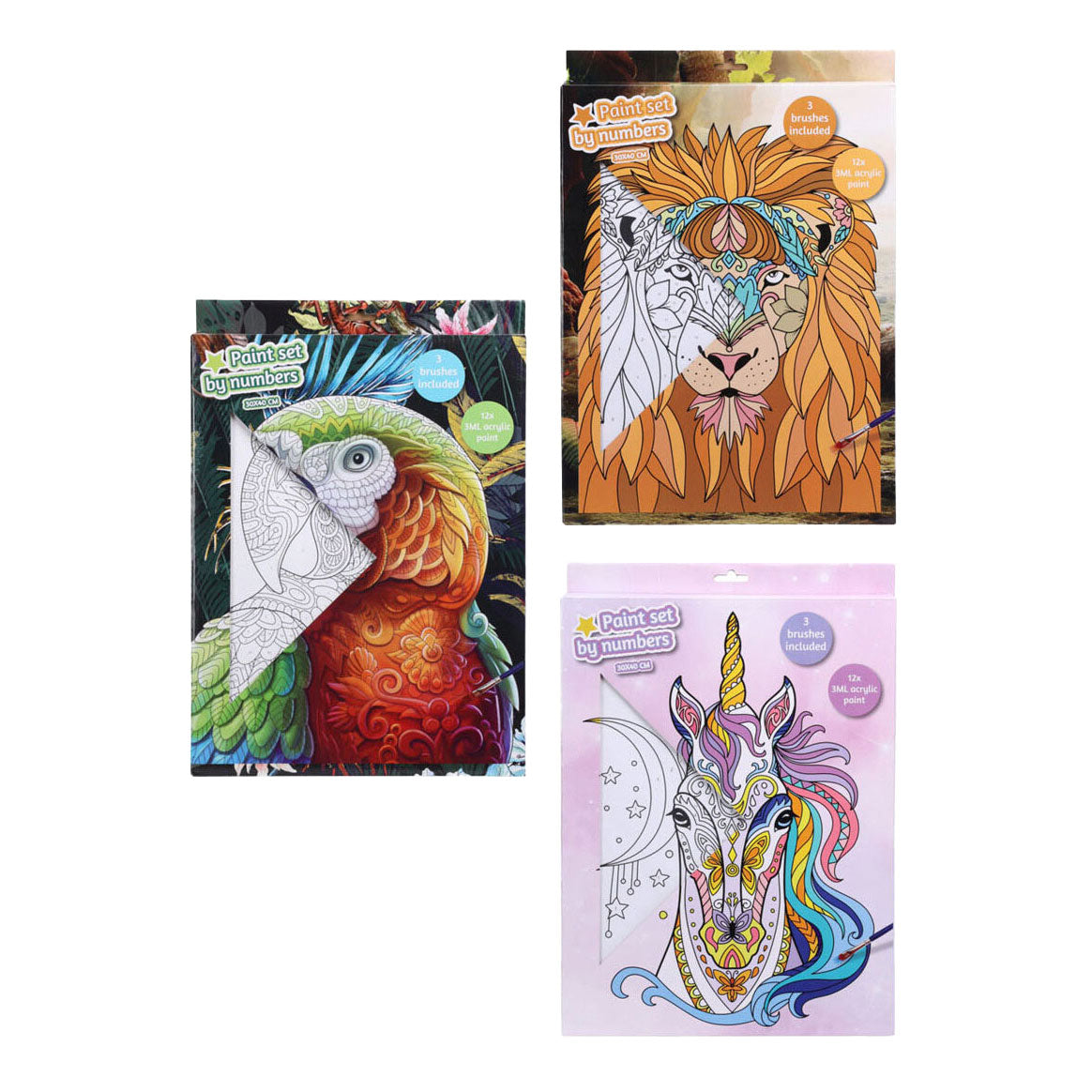 Peinture de peintures animales au numéro, 16dlg.