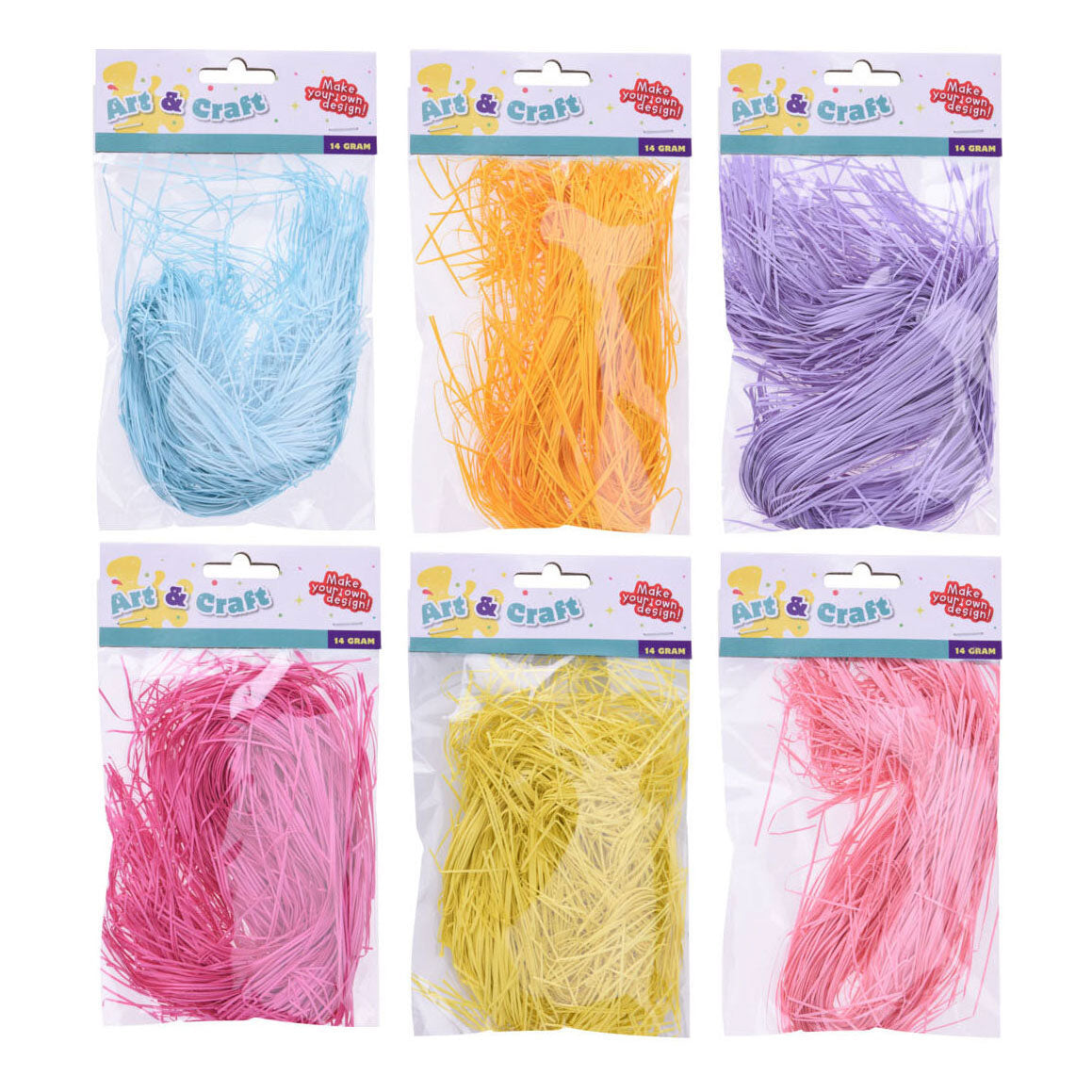 Raffia coloré 14gr.