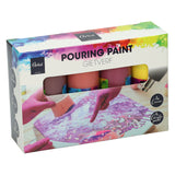 Coulée de peinture acrylique, 4 couleurs