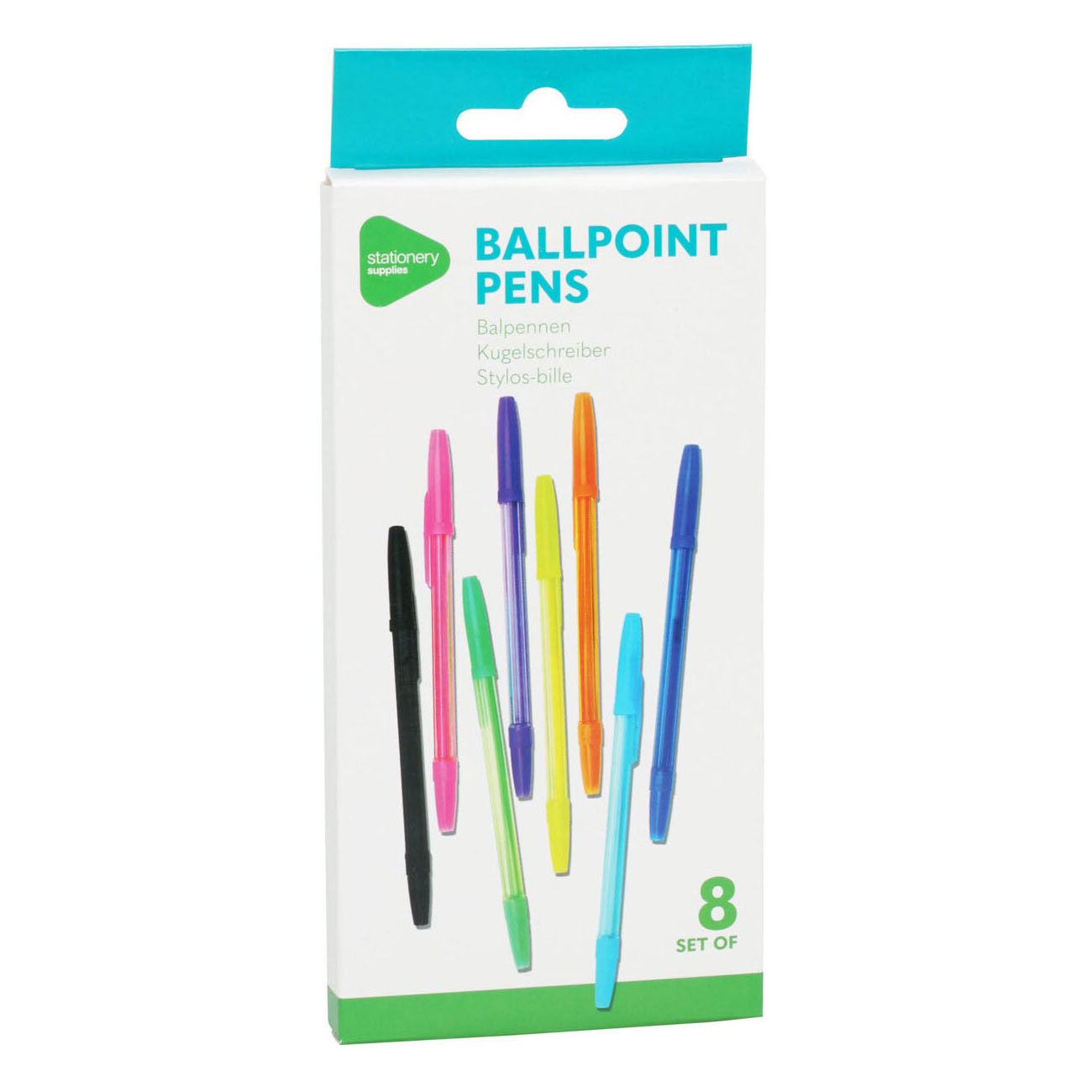 Stylos à bille en 8 couleurs, 8e.