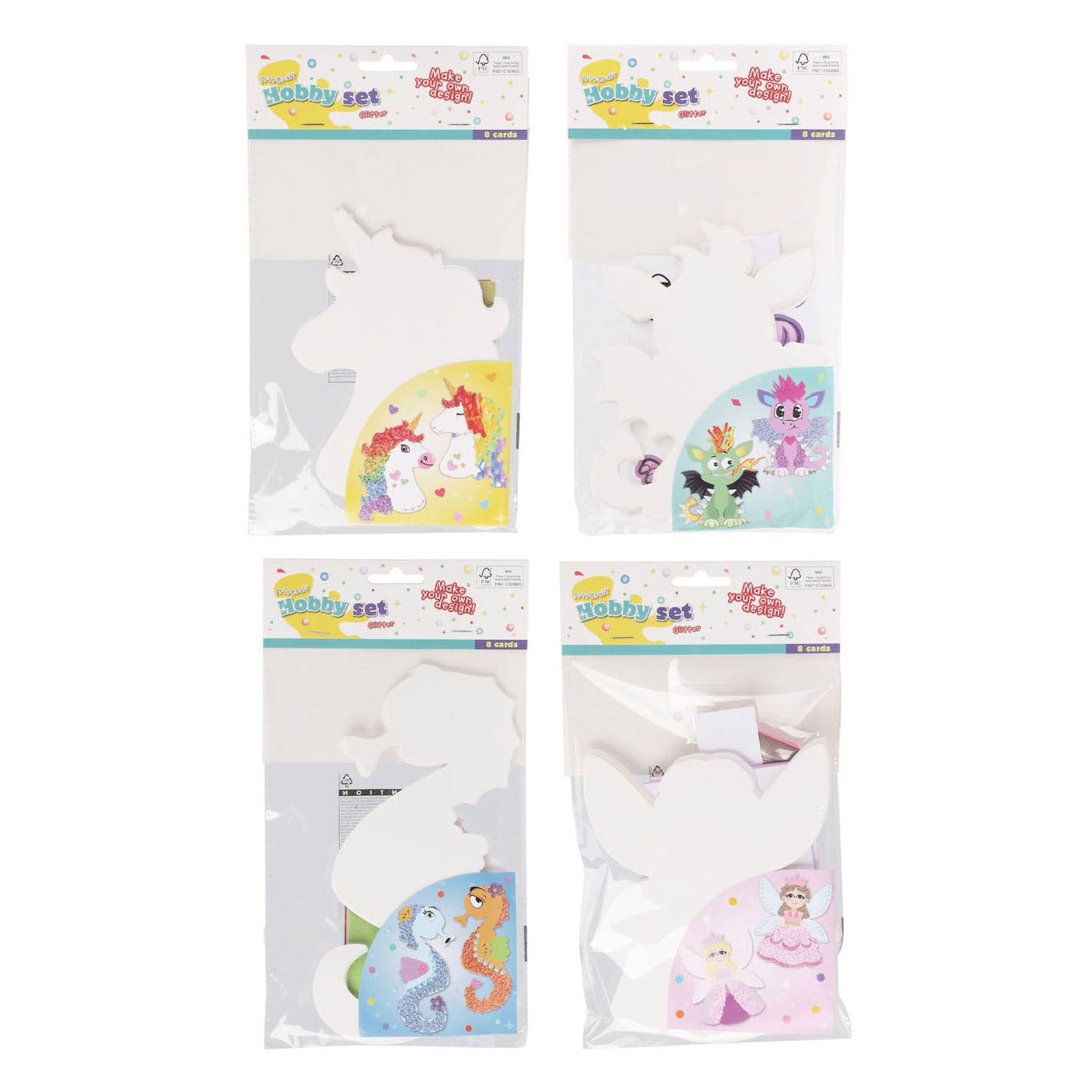 Faites votre propre carte de conception de paillettes, définissez 8 cartes