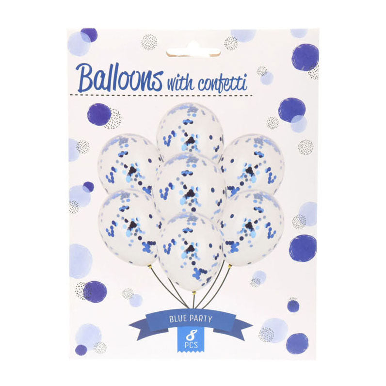 Ballons avec confettis bleu, 8e.