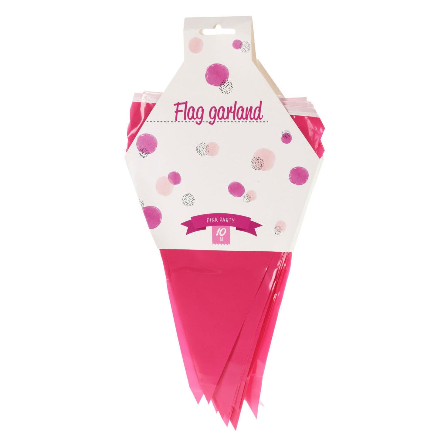Ligne de drapeau rose avec 20 drapeaux, 10m