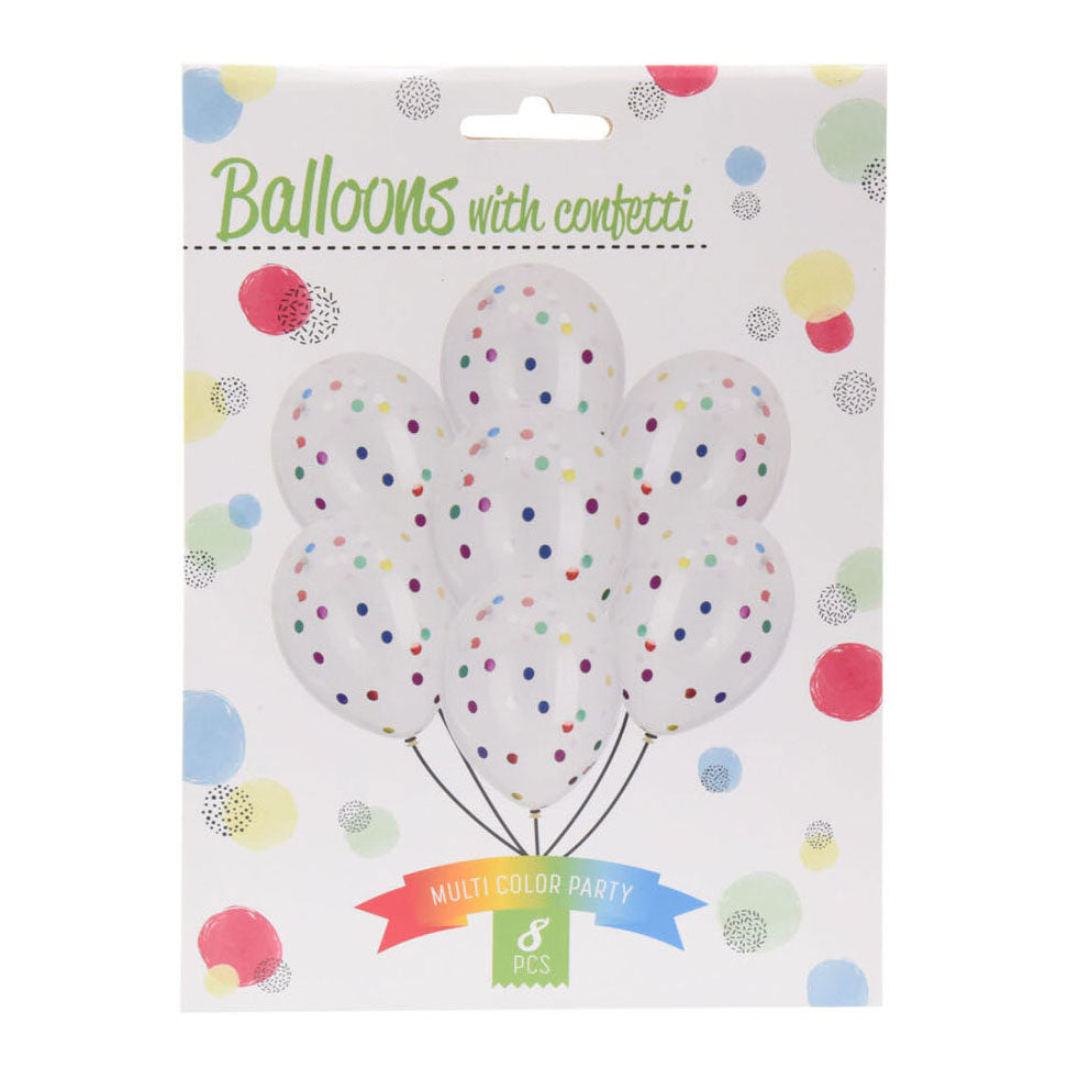 Ballons avec confettis multi-couleurs, 8e.