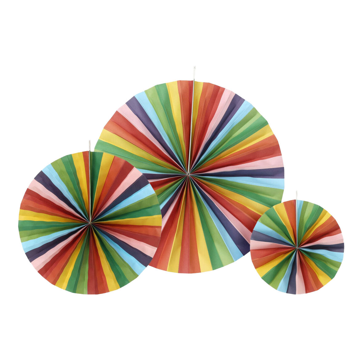 Multi-couleurs de papier de ventilateur, ensemble de 3