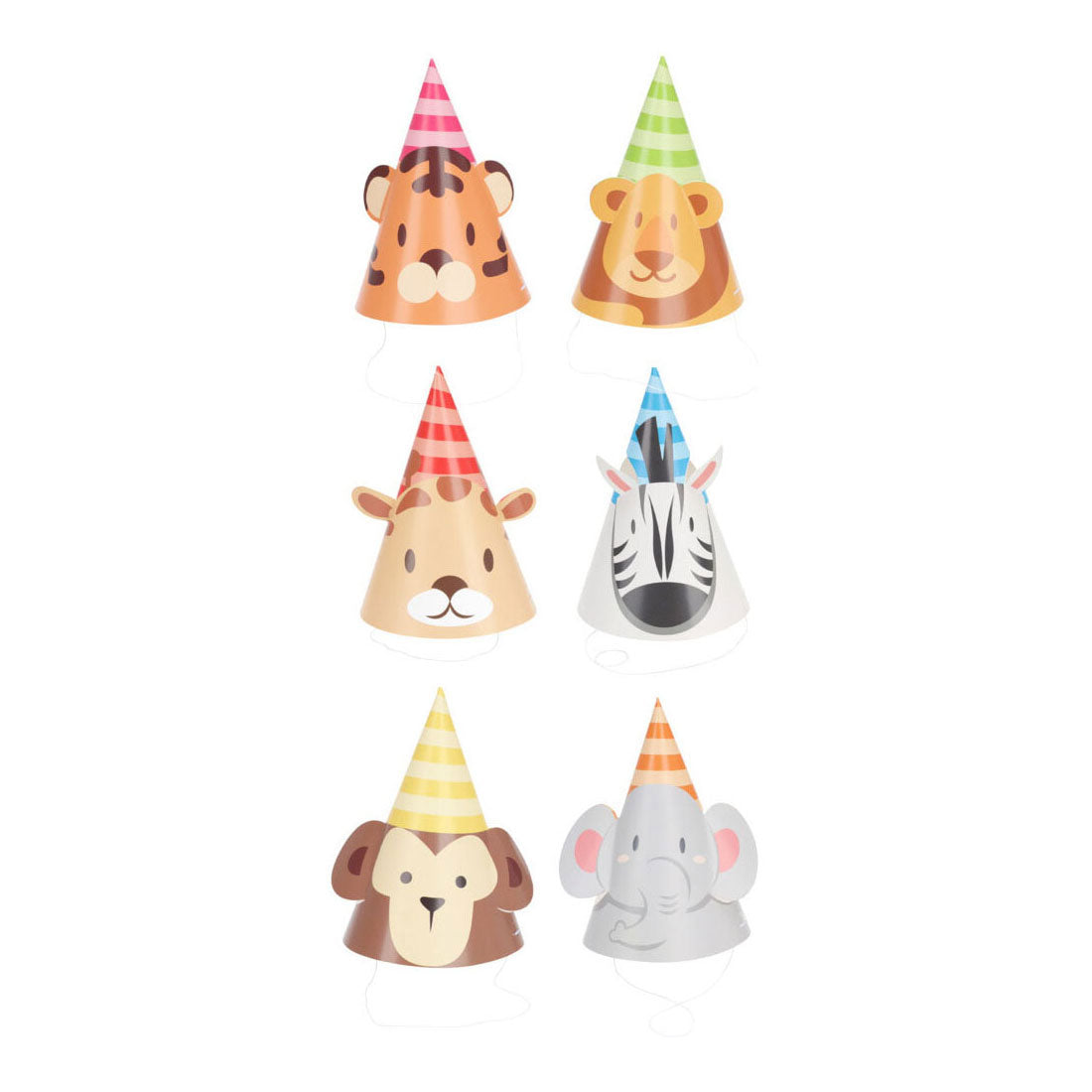 Chapeau de fête junglé animaux avec oreilles, 6e.