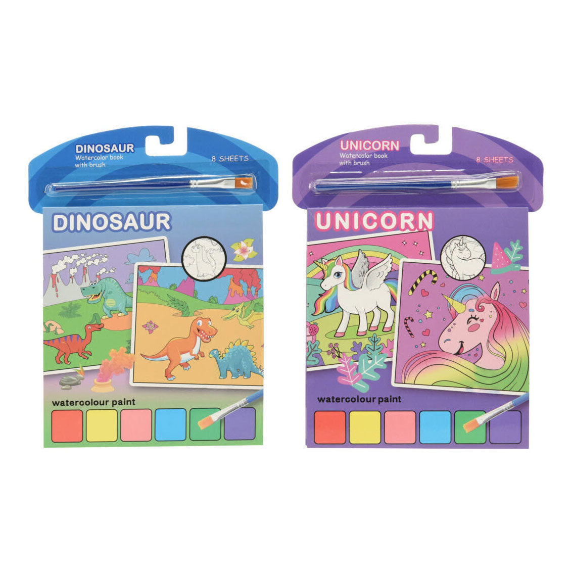 Livre aquarelle Eenhoorn ou Dino