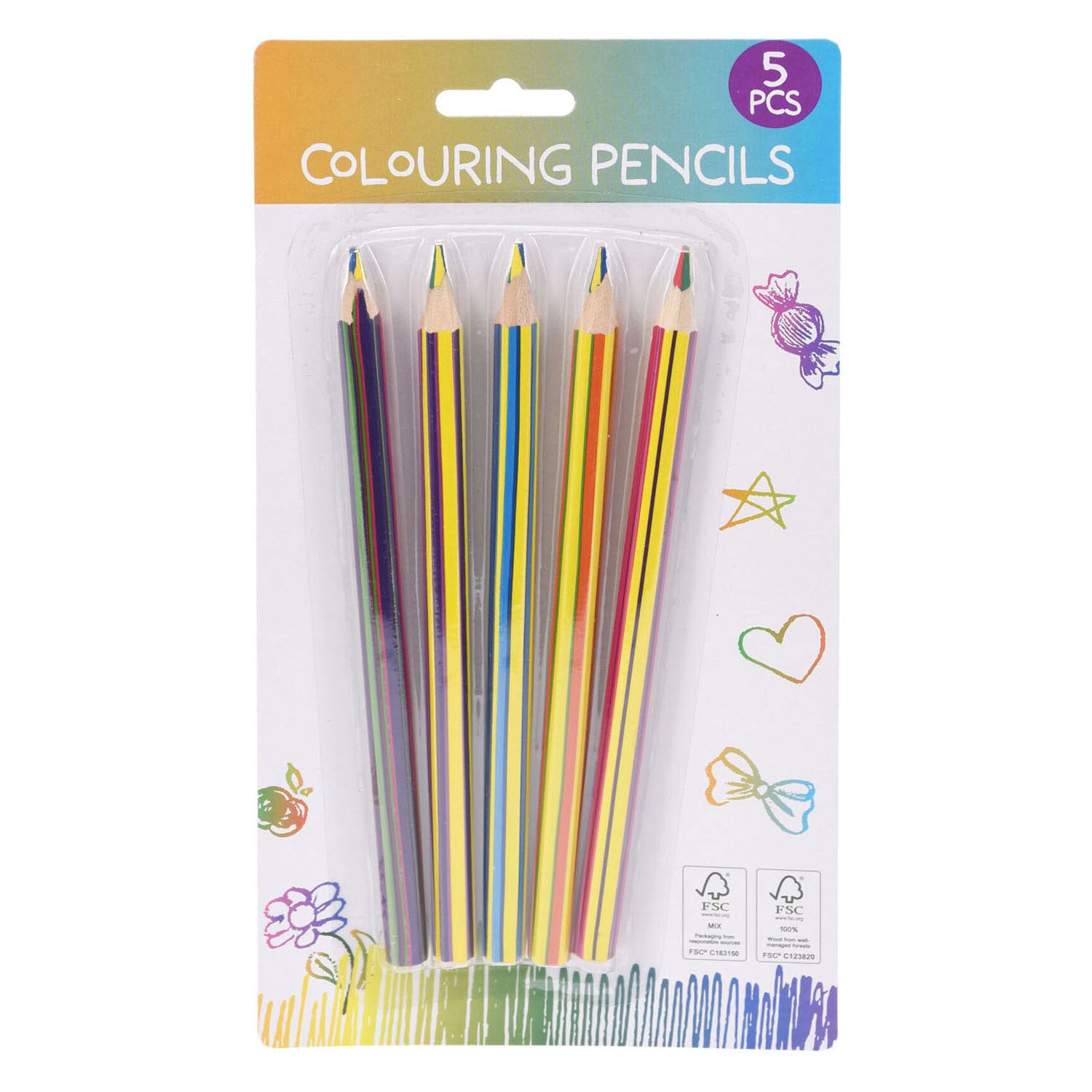 Crayons de couleur multicolore, 5e.