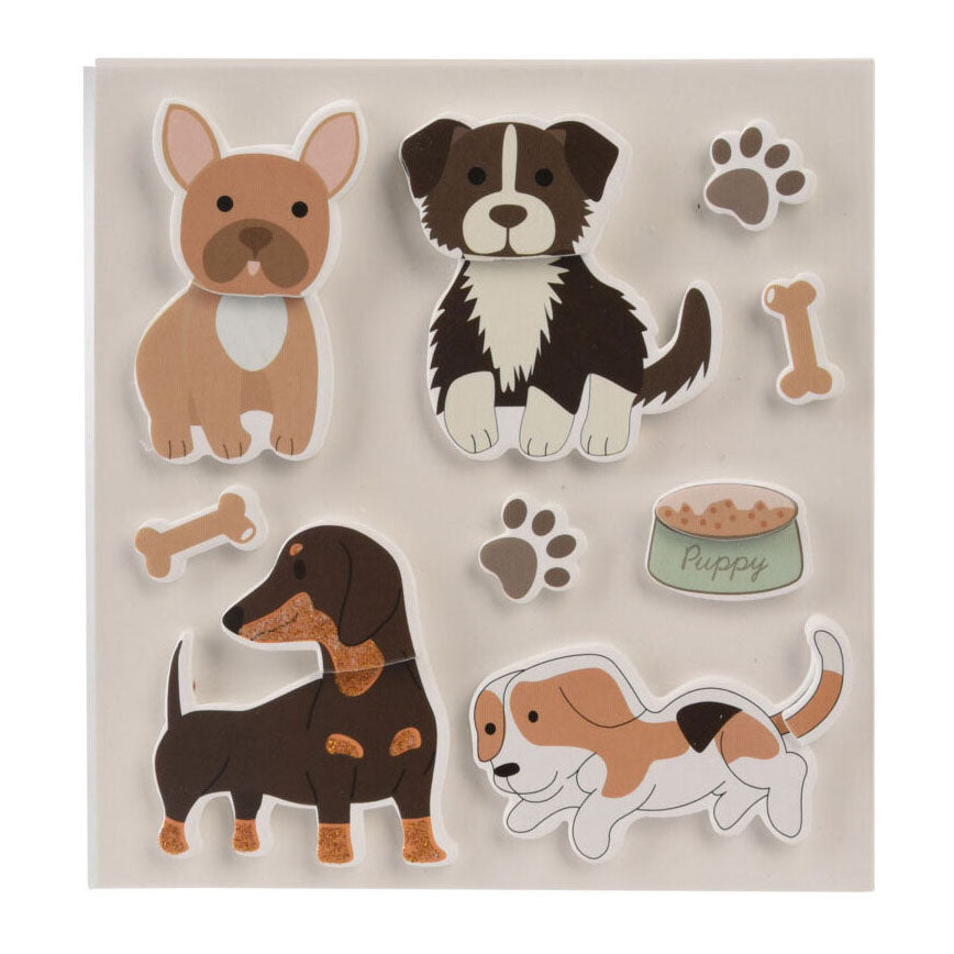 Feuille d’autocollants 3d animaux de compagnie